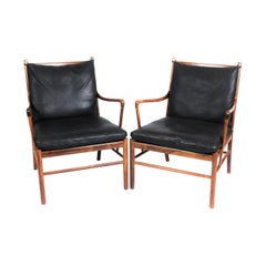 Pair of Colonial Easy Chairs, Model PJ149, by Ole Wanscher