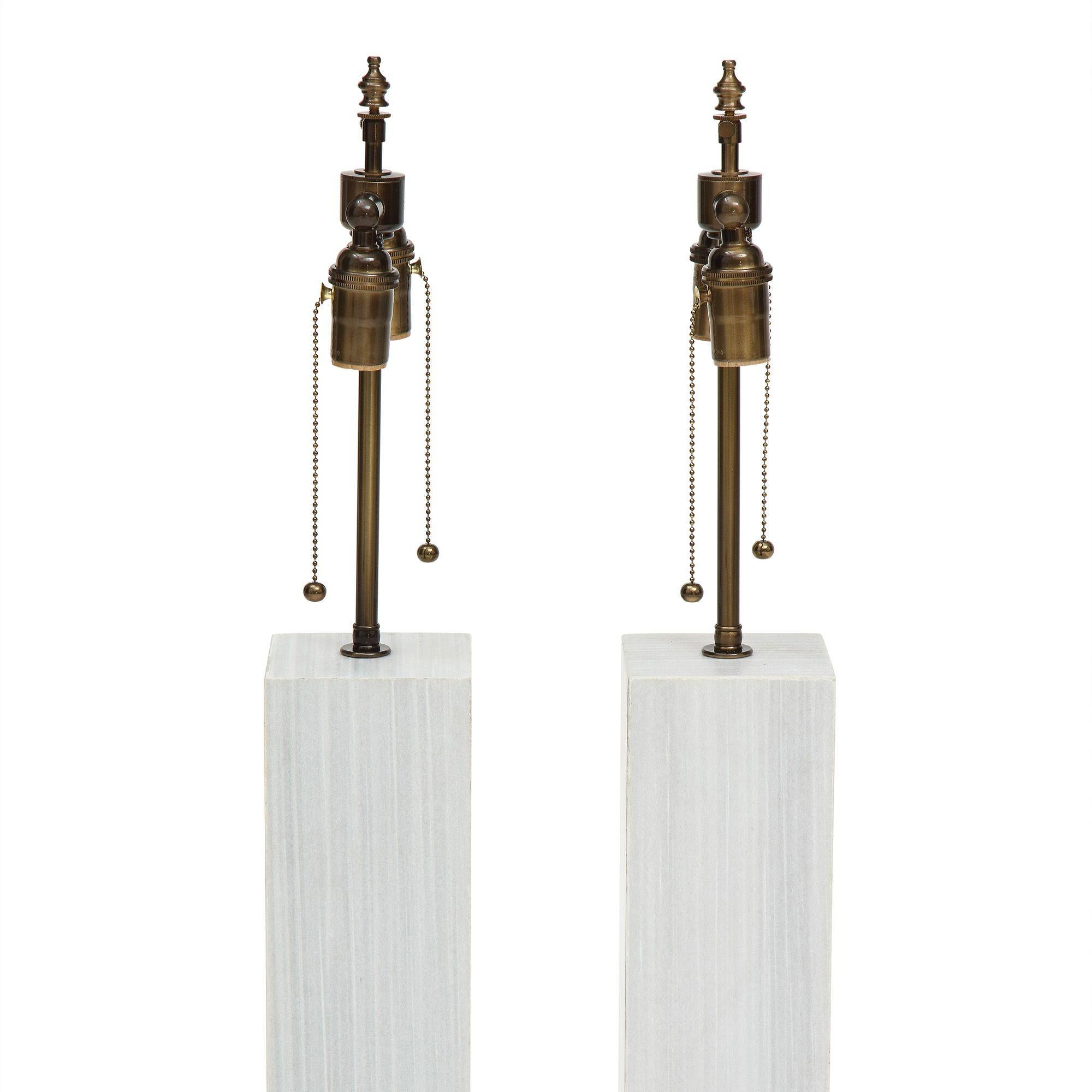 Pair of Column Shaped Lamps, 