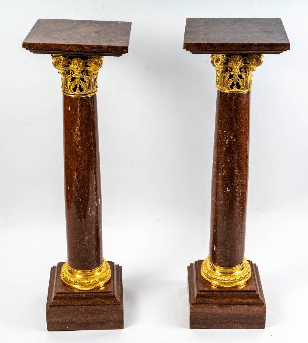 Napoleon III Pair of Columns and Candelabra Vase, 19th Century