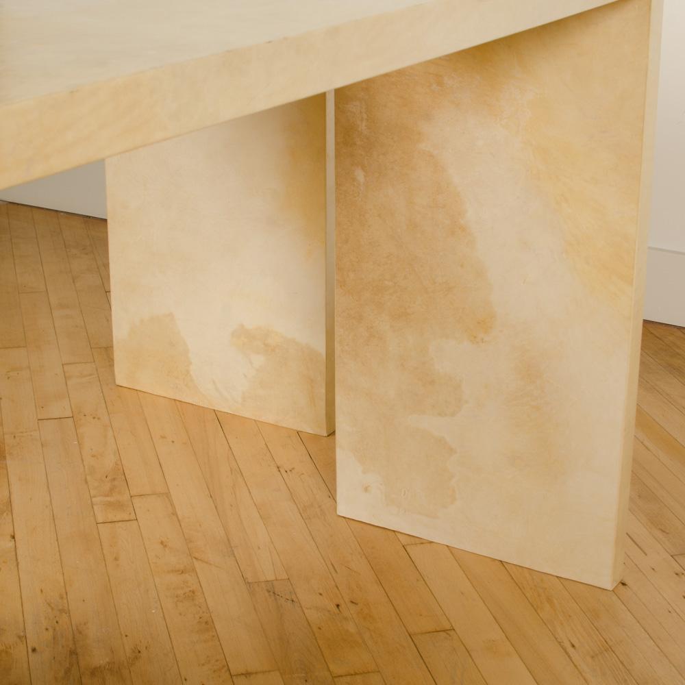 Pair of Console Tables Covered in Parchment in the Manner of Jean-Michel Frank 3