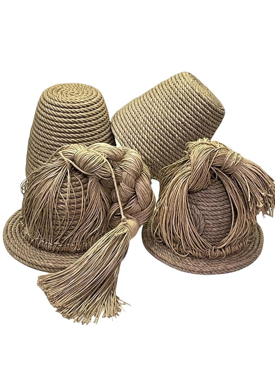 Pair of Contemporary 21st Century French Christian Astuguevieille Jute Rope Co 5