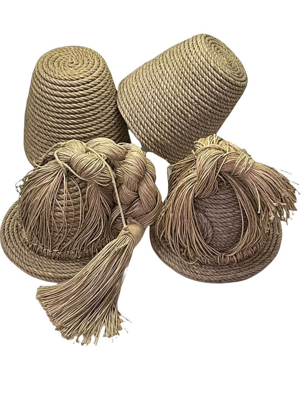 Pair of Contemporary 21st Century French Christian Astuguevieille Jute Rope Co 8