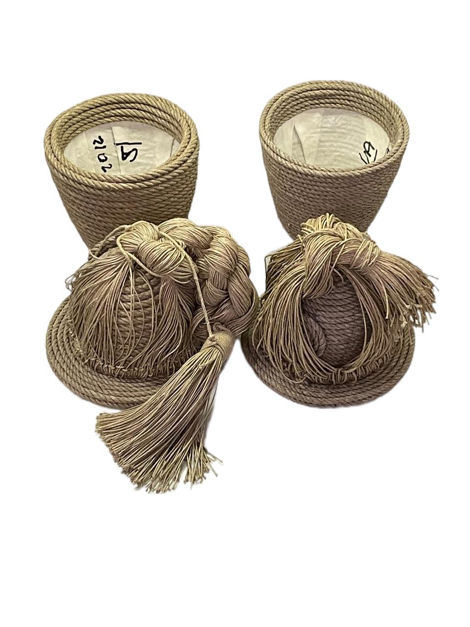 Modern Pair of Contemporary 21st Century French Christian Astuguevieille Jute Rope Co For Sale