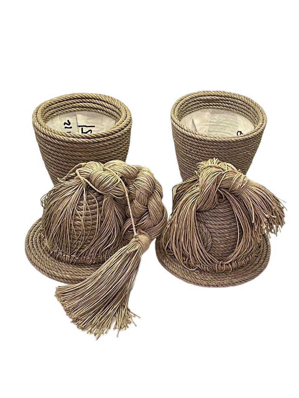 Hand-Crafted Pair of Contemporary 21st Century French Christian Astuguevieille Jute Rope Co For Sale