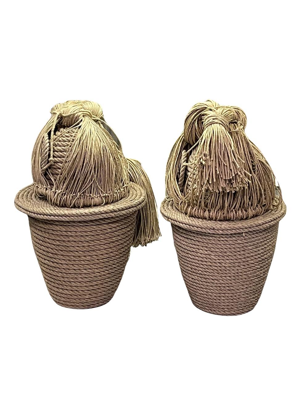 Pair of Contemporary 21st Century French Christian Astuguevieille Jute Rope Co For Sale 3