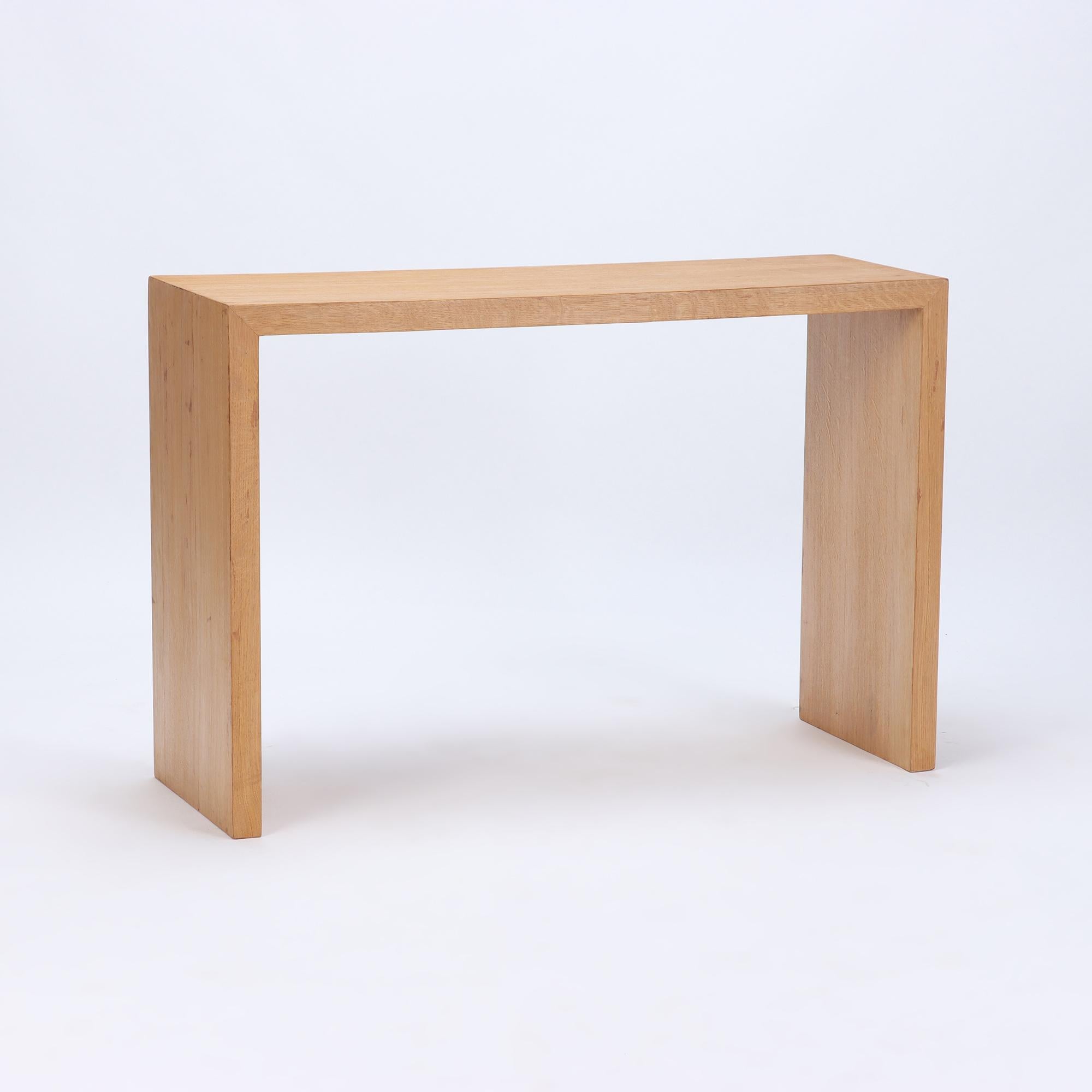 Pair of Contemporary Cerused Oak Console Tables For Sale 2