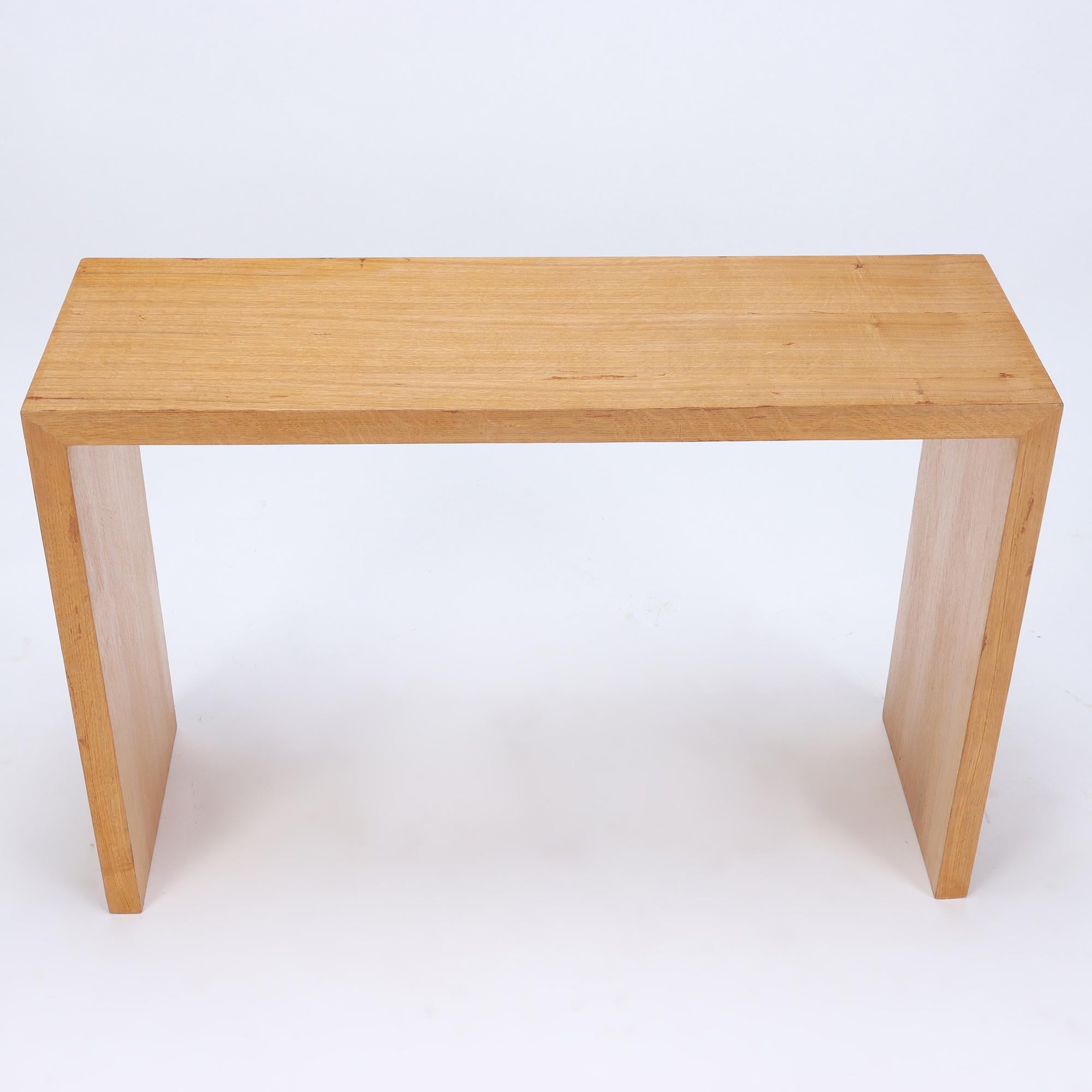 Pair of Contemporary Cerused Oak Console Tables For Sale 3