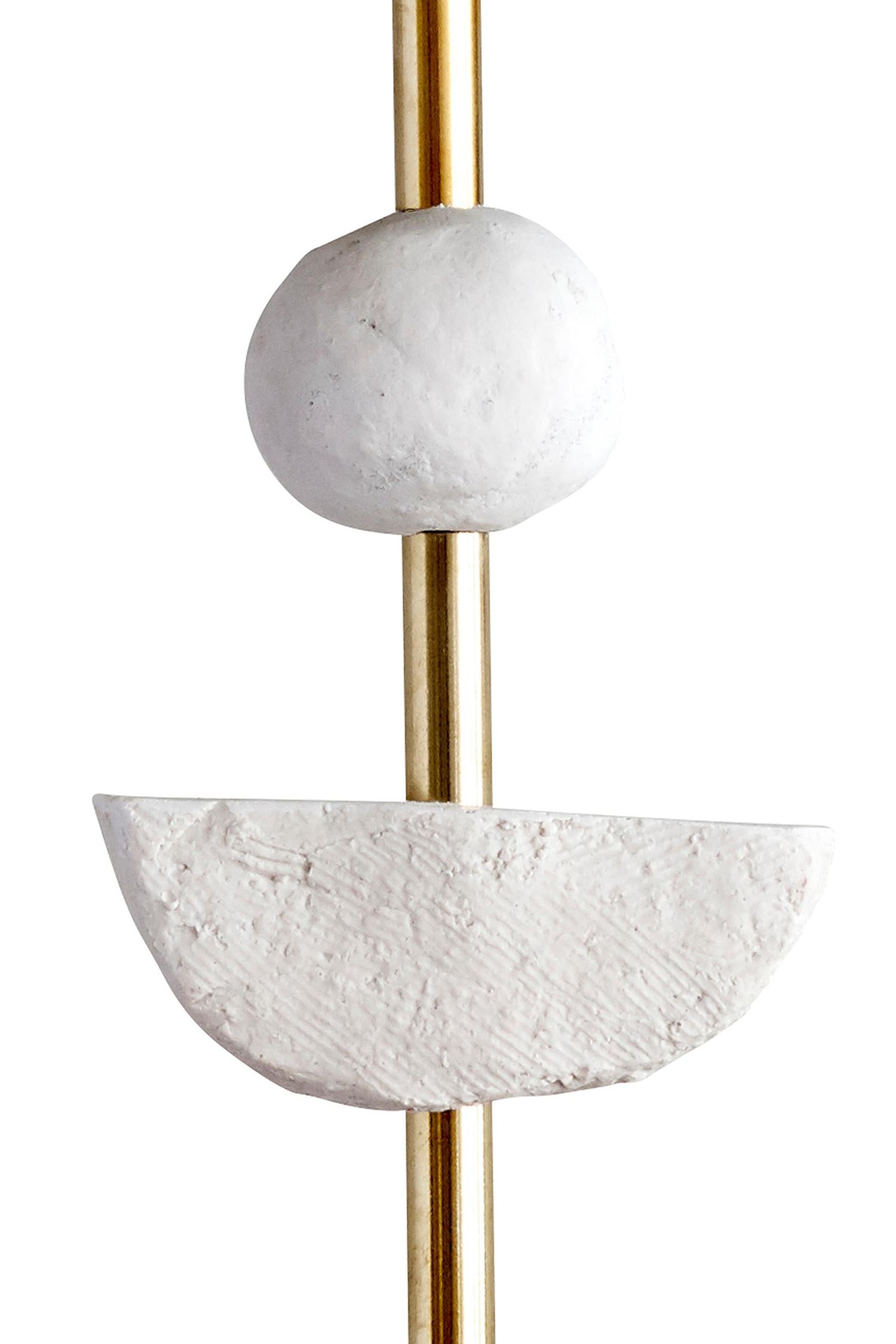 Cast Pair of Contemporary European Table Lamp Synergy in White by Margit Wittig