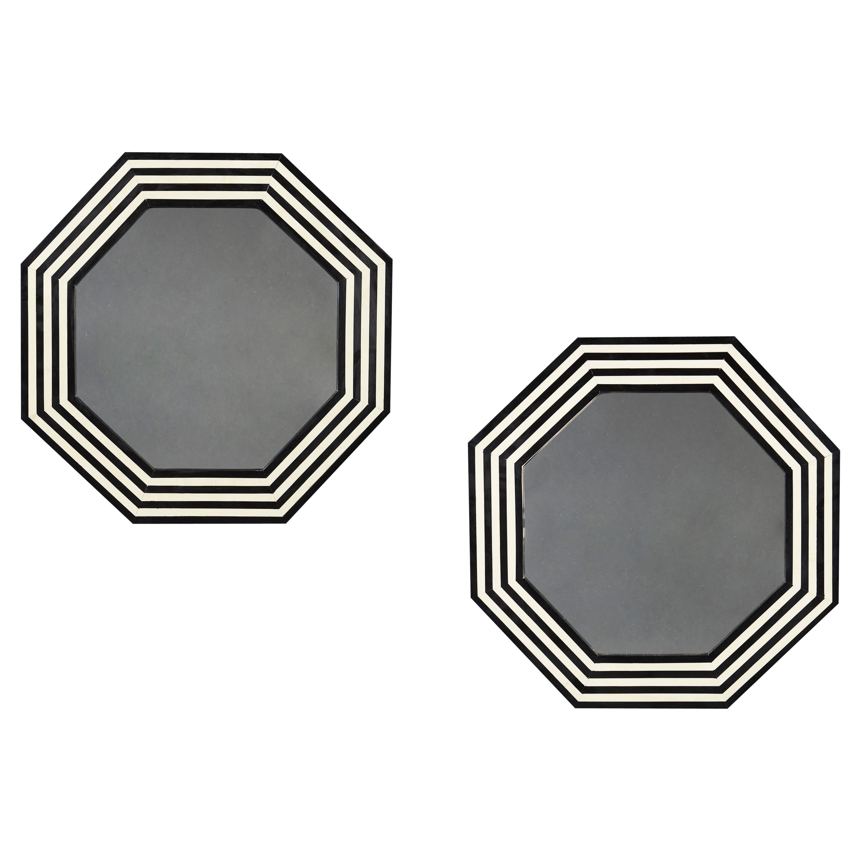 Pair of Contemporary Octagonal Mirrors
