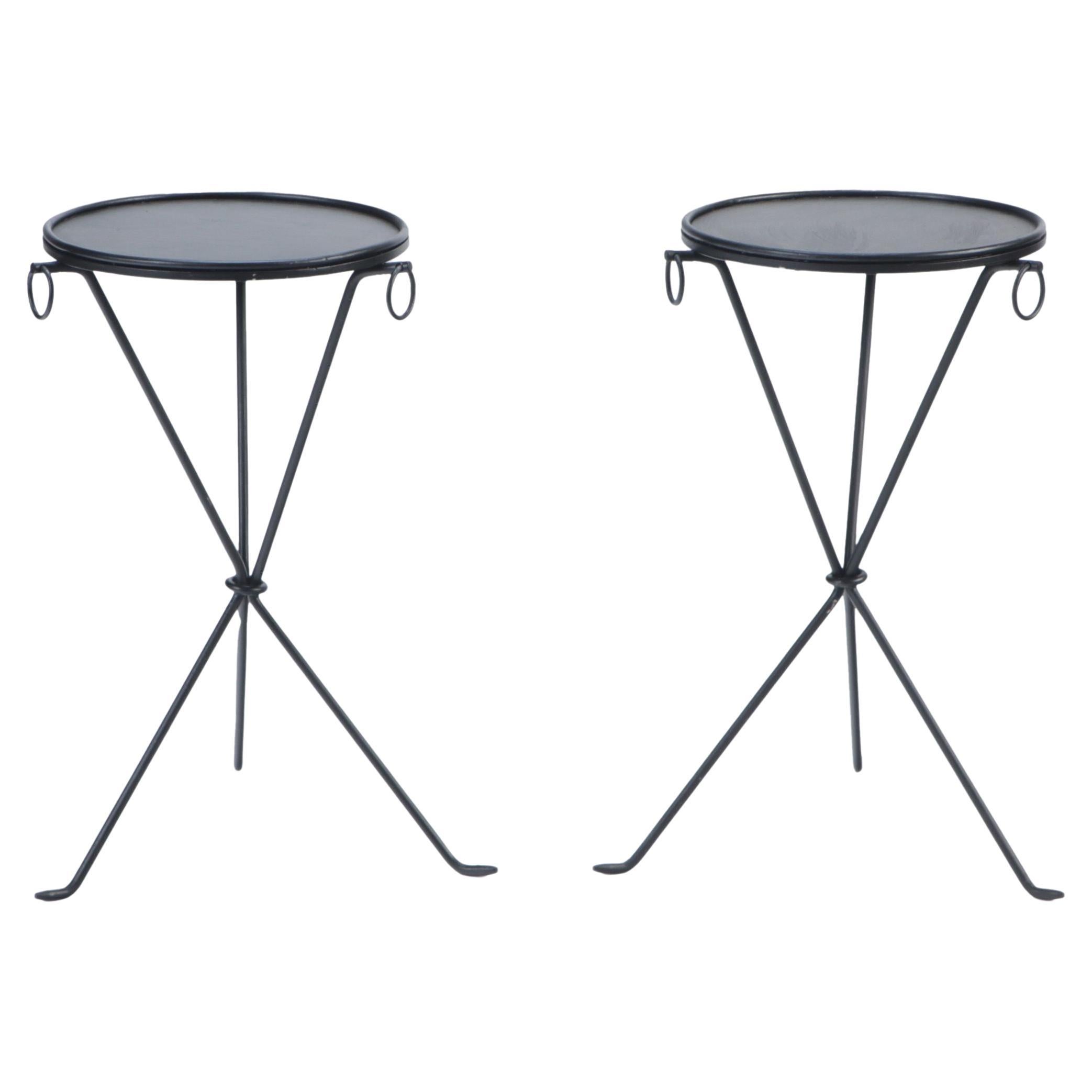 Pair of Contemporary Wrought Iron Drink Tables