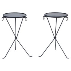 Pair of Contemporary Wrought Iron Drink Tables
