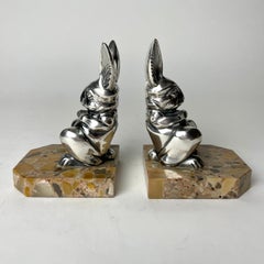 Coppia di fermalibri Cool Art Deco degli anni '20 di Hippolyte Moreau