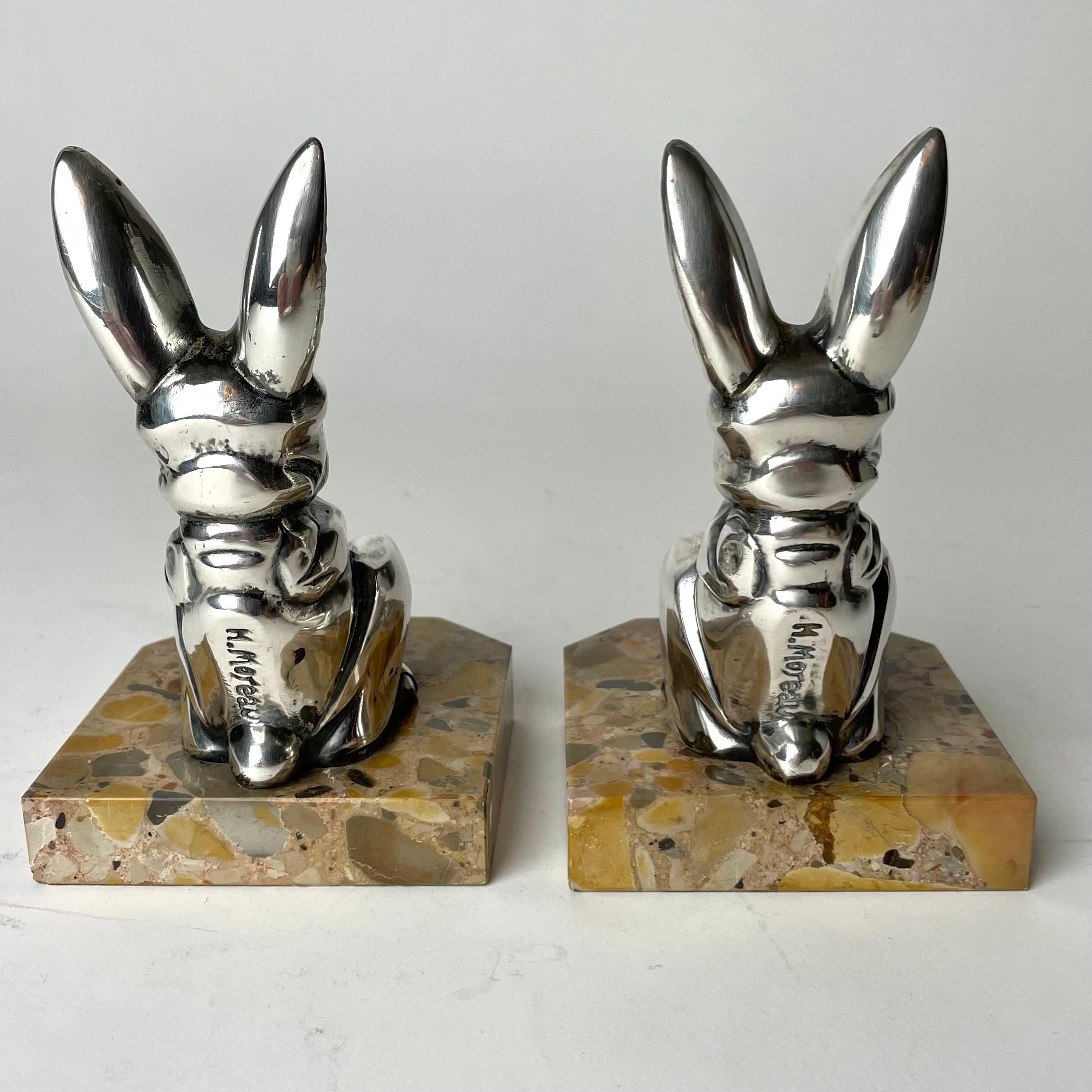 Early 20th Century A pair of Cool Art Deco bookends from the 1920s by Hippolyte Moreau For Sale