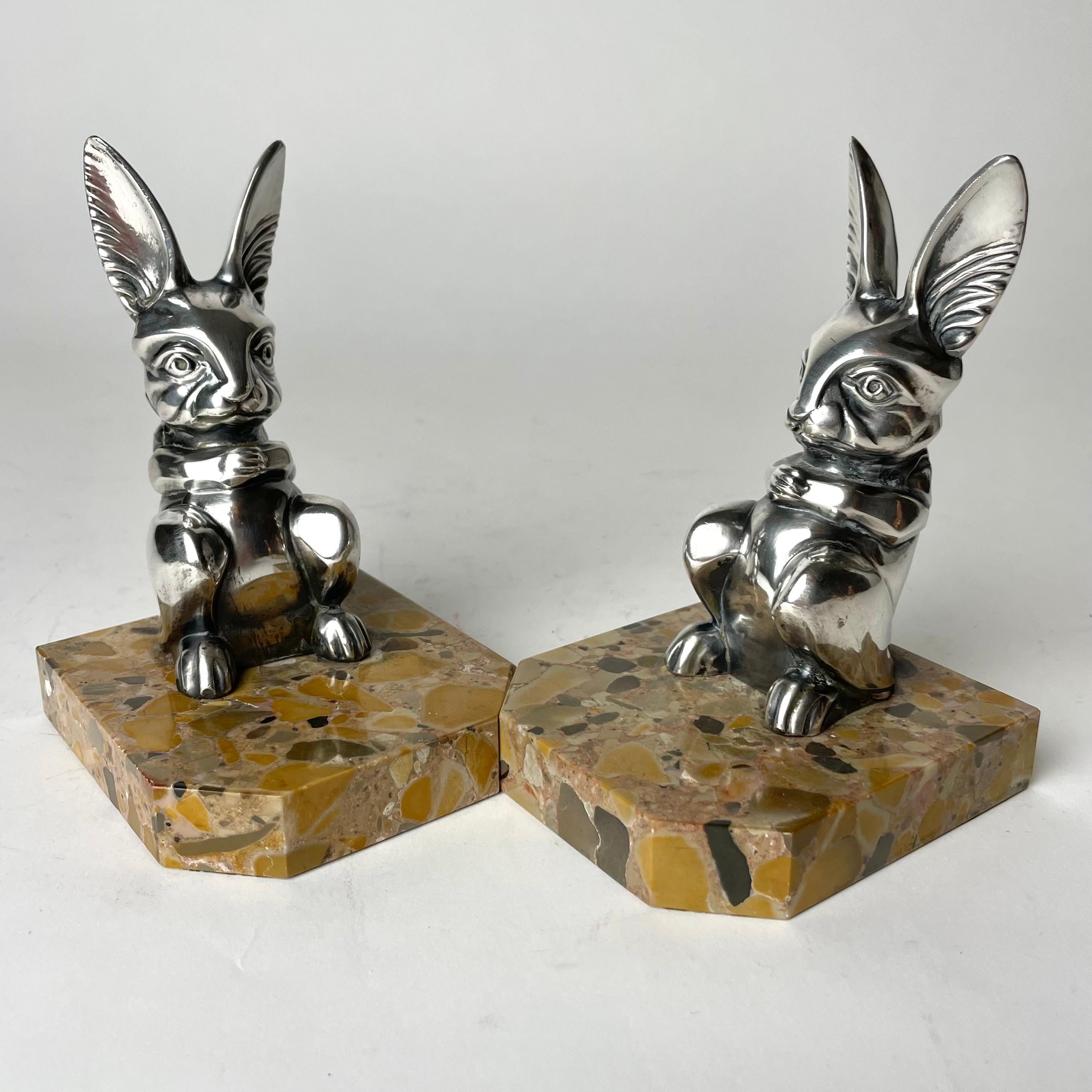 A pair of Cool Art Deco bookends from the 1920s by Hippolyte Moreau For Sale 1