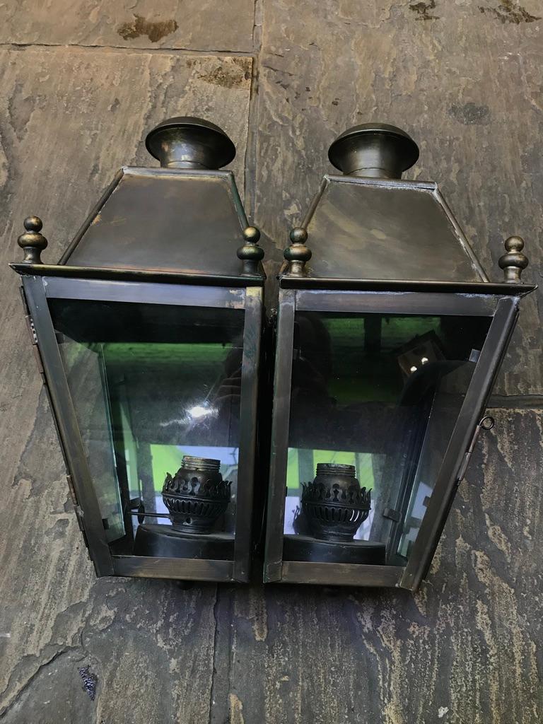 Pair of Copper Wall Lanterns For Sale 8