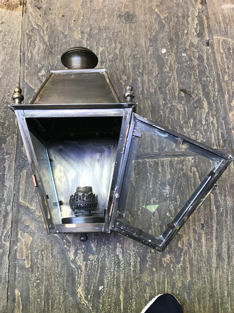 Pair of Copper Wall Lanterns For Sale 5