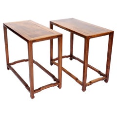 Pair of Corner-Leg Ming Style Console Tables