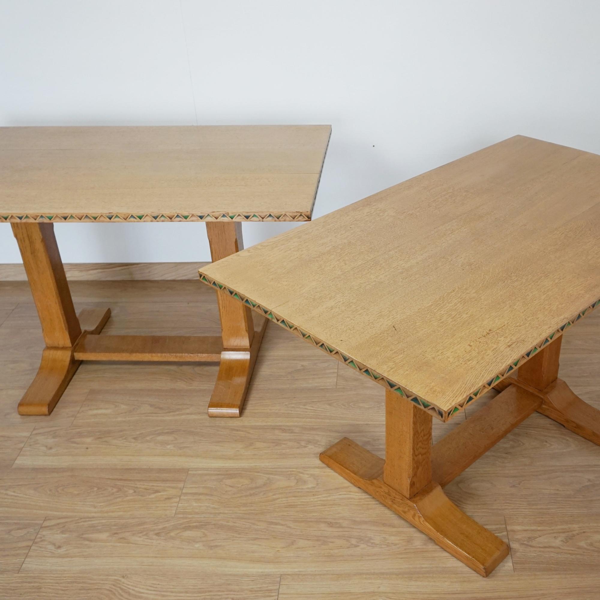Pareja de mesas de refectorio estilo Cotswolds Arts & Crafts de Heal's of London Roble en venta