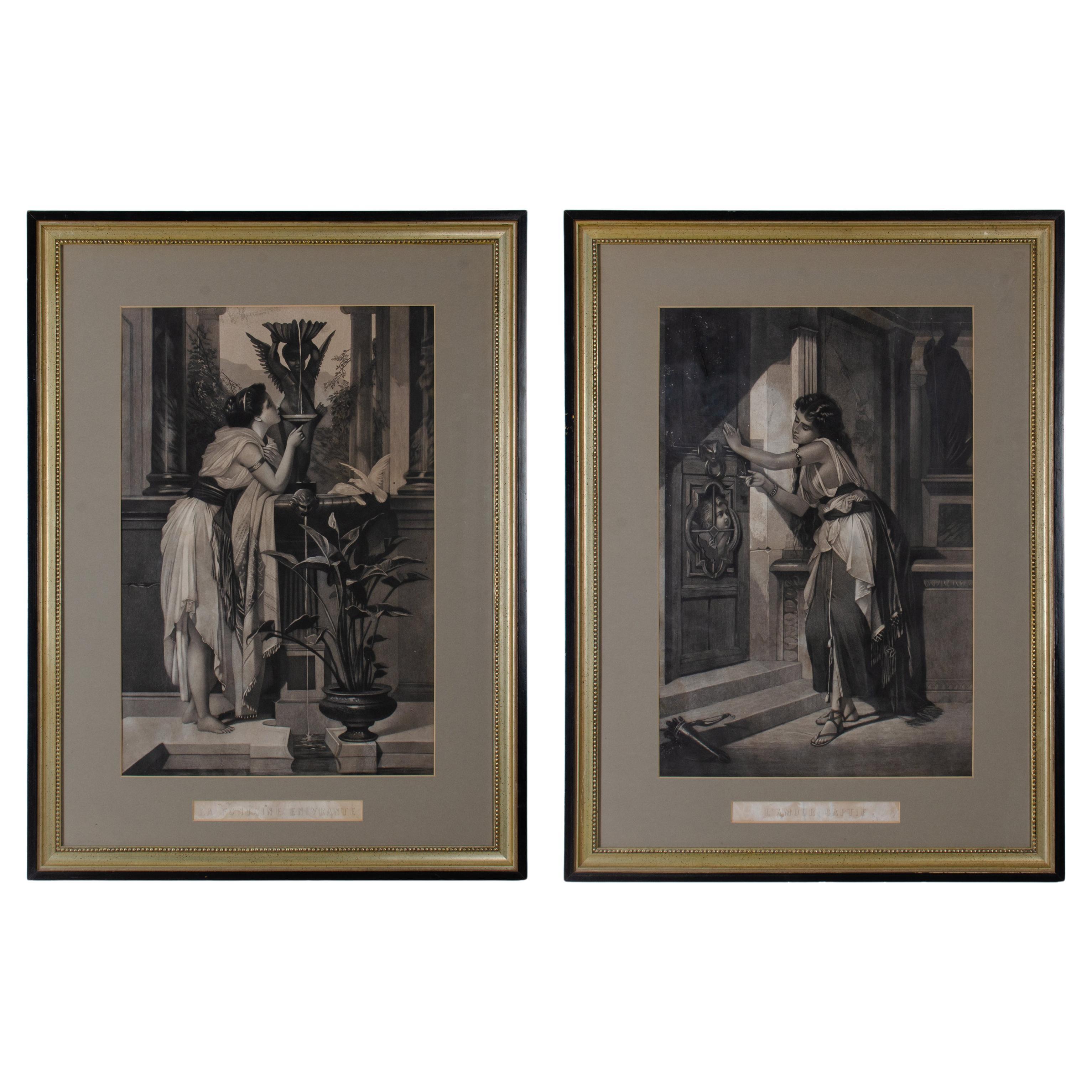 A Pair of Cottin Neoclassical Engravings after Brochart, c.1874