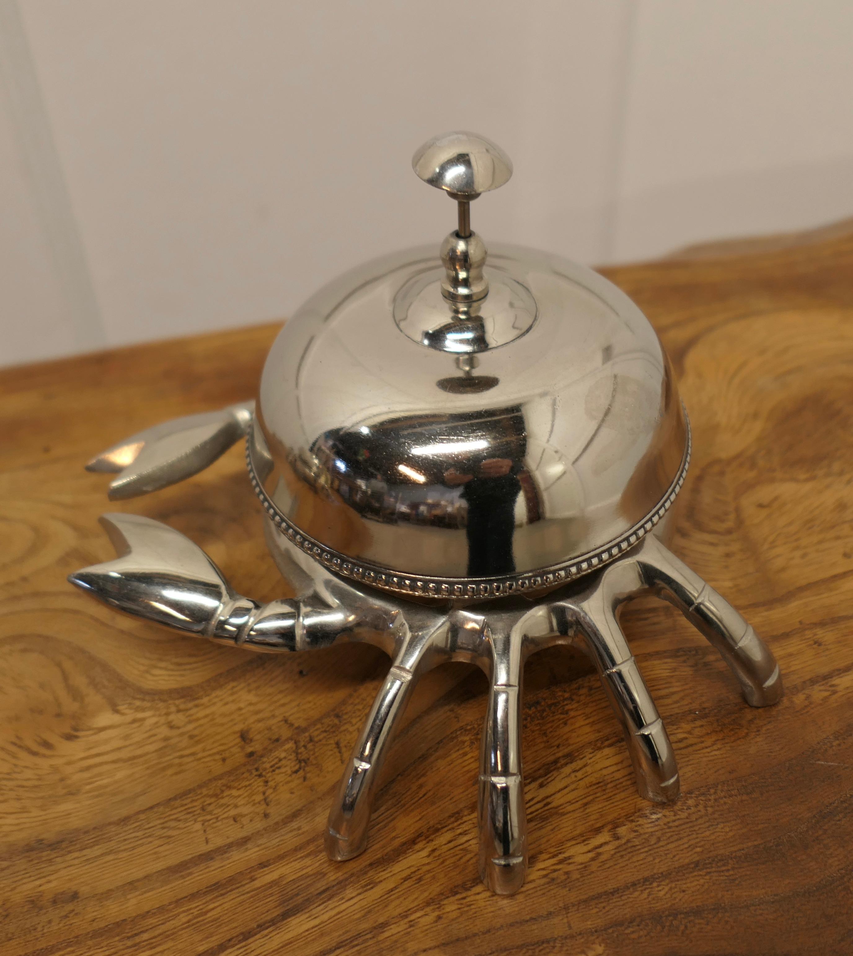 A Pair of Counter Top Courtesy Crab Bells  Very rare and unusual 1