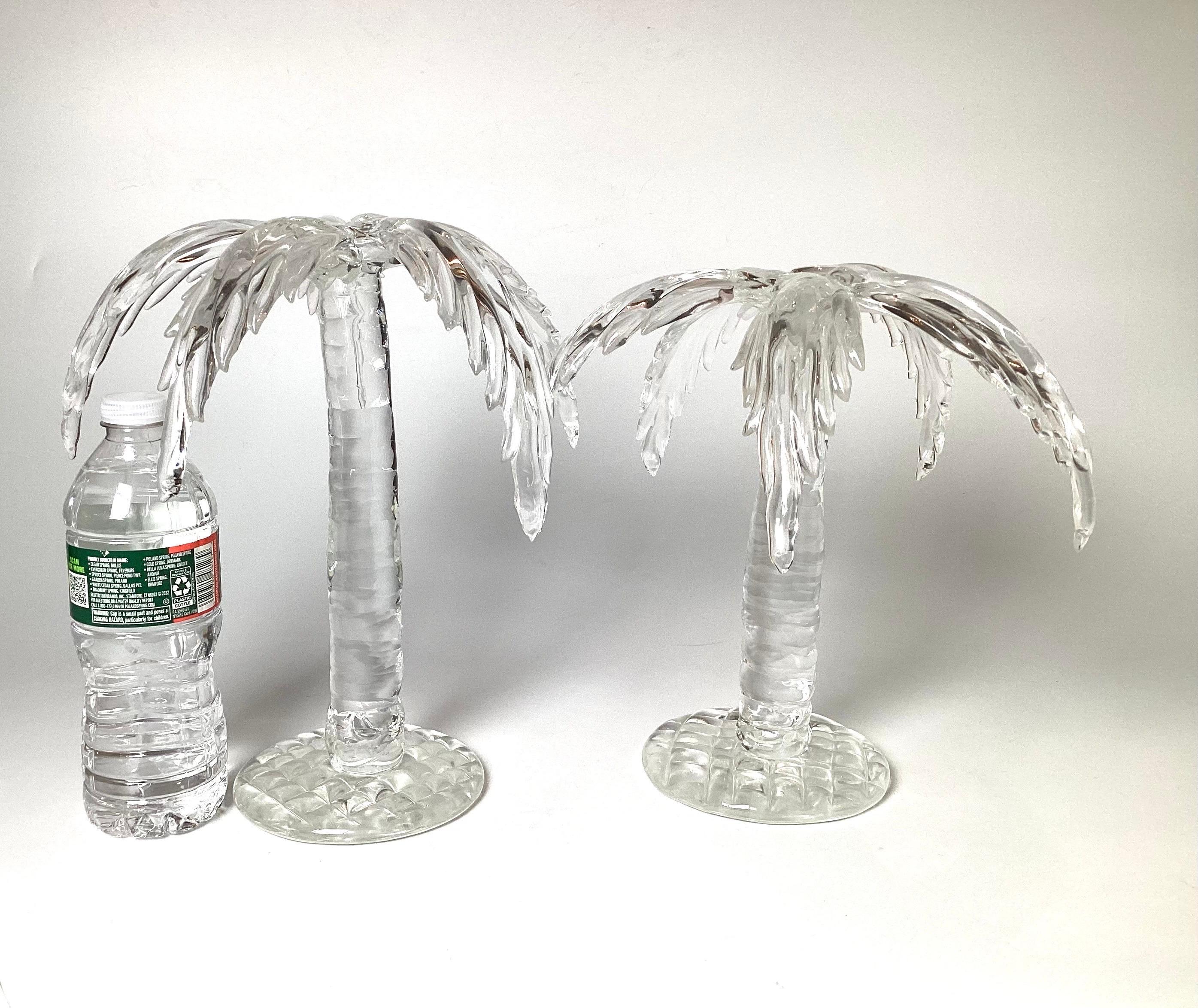 Pair of Crystal Palm Trees, Italy, 1970s 1