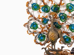 A Pair of Crystal Peacock Table Lamps