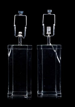 Paire de lampes de table en cristal 20ème siècle.