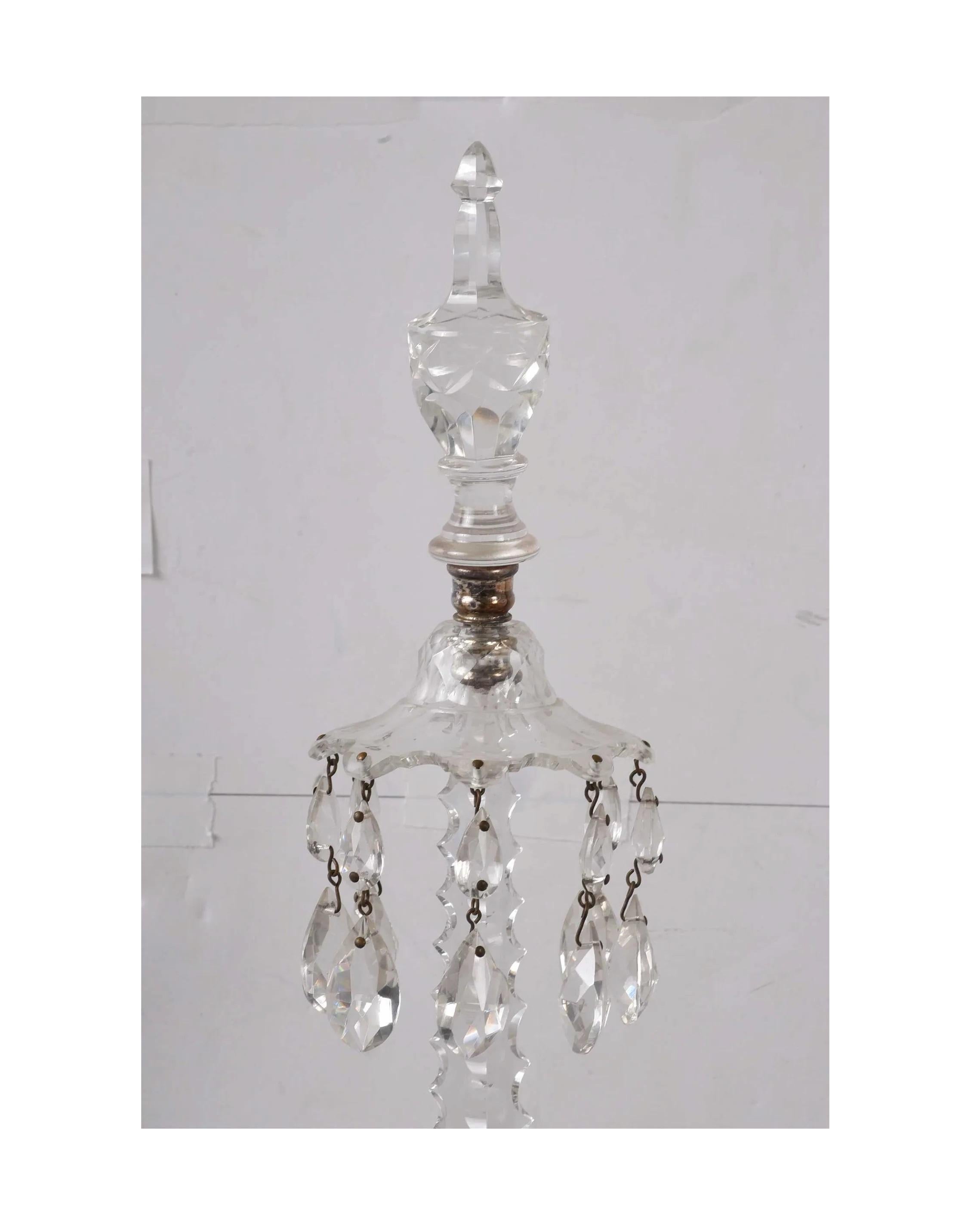 George III A Pair of Crystal Two Light Wall Sconces For Sale