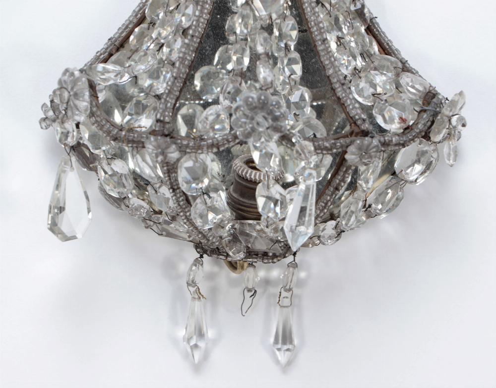 A pair of crystal wall sconces in the manner of Jansen circa 1940 For Sale 2