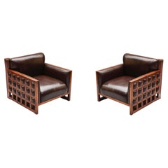 A pair of Cubist Armchairs / Zbyněk Hřivnáč for the Hotel Praha/ 1970s