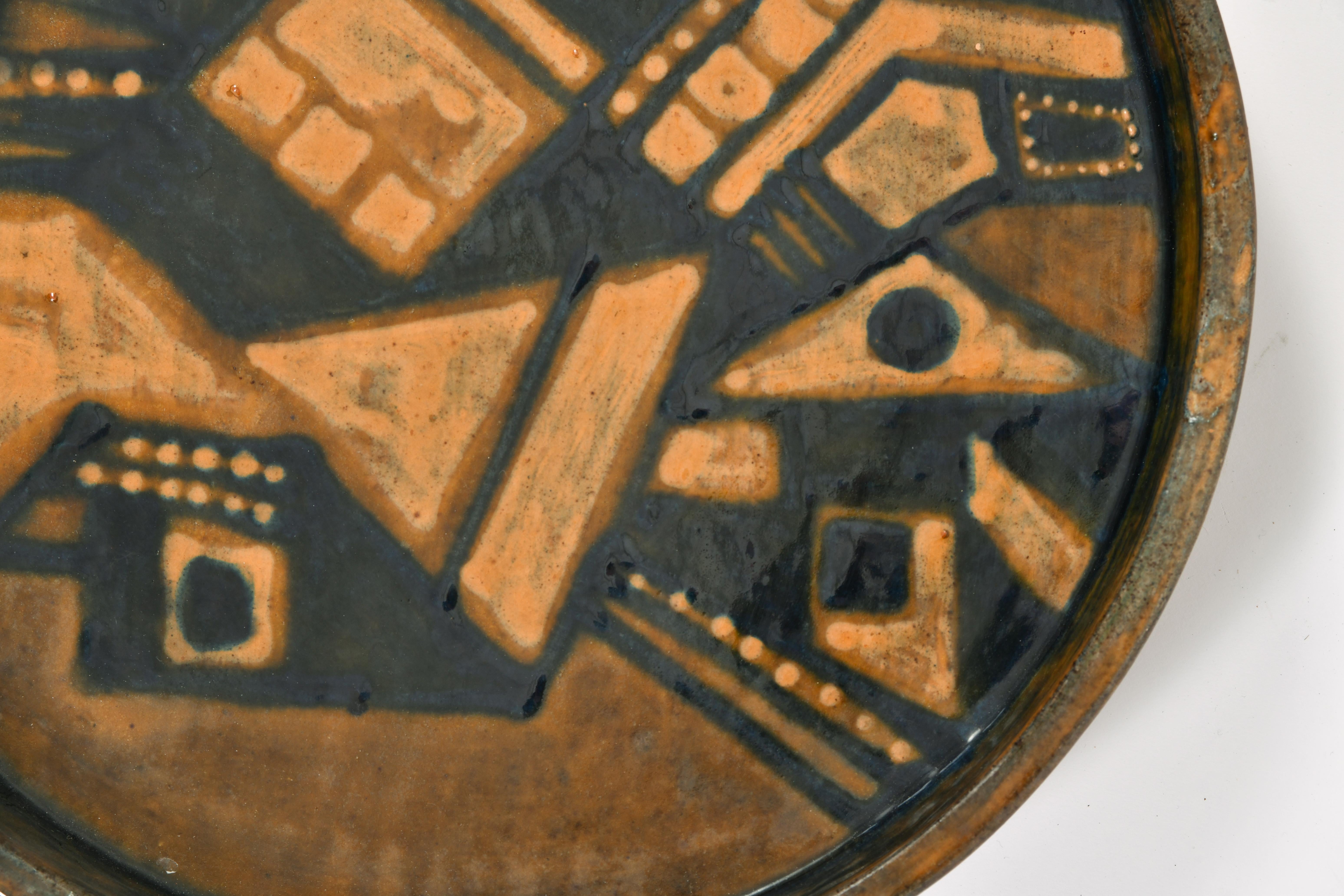 Pair of Cubist Ceramic Wall Plates, by Noguera In Good Condition In London, GB