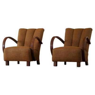 Pair of A. Rudin Art Deco Leather Lounge Chairs at 1stDibs