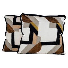 A Pair of Cushions in Pierre Frey Cosma Argento Oro