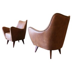 A Pair of Custom Lounge Chairs after Guglielmo Veronesi for Isa Bergamo