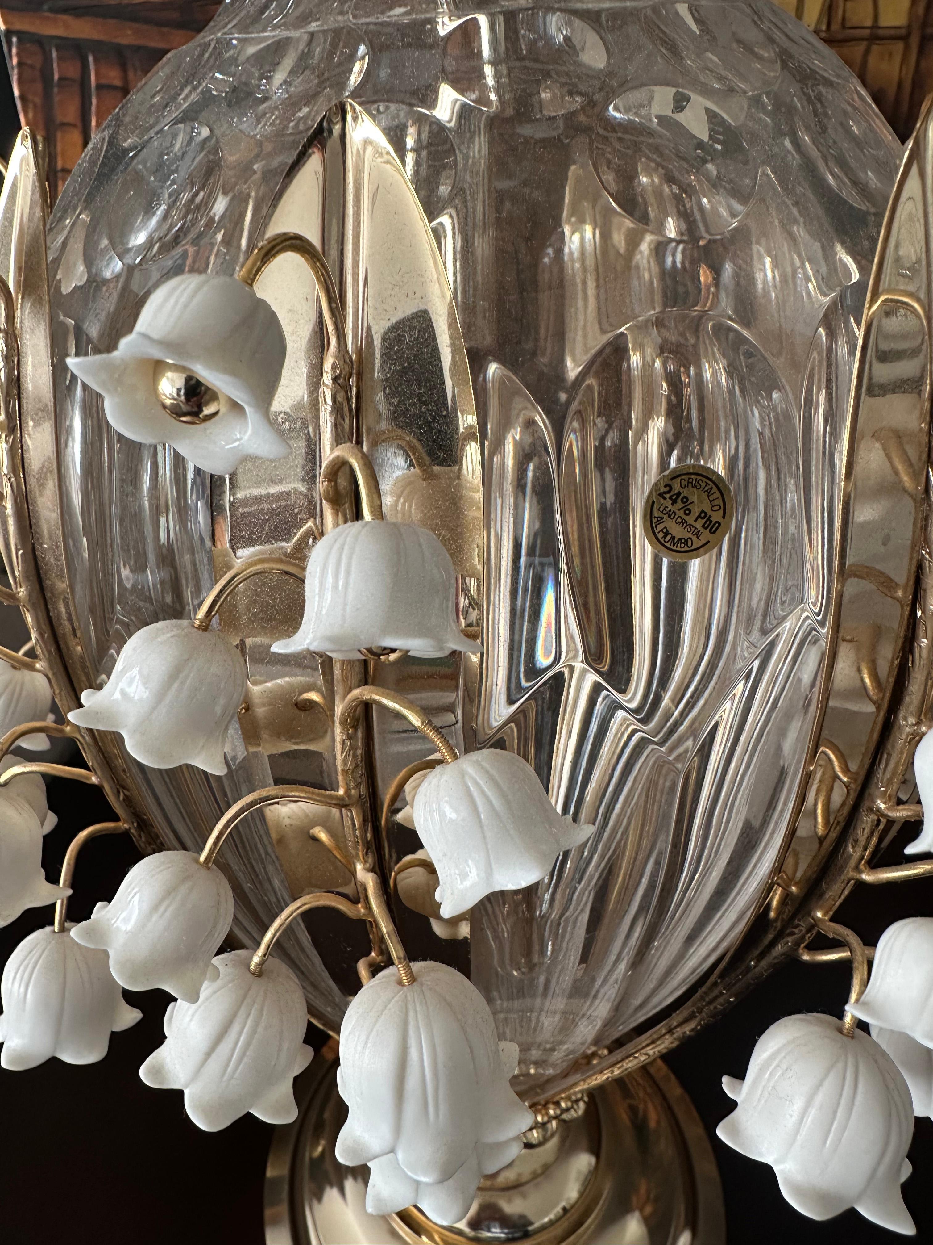 Pair of Custom Made Neoclassical Revival  Crystal and Porcelain Table Lamps For Sale 2