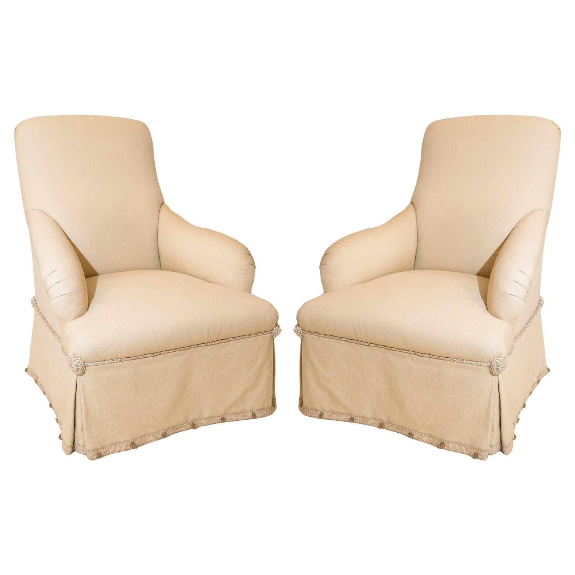 A Pair of Custom-Made Upholstered Armchairs