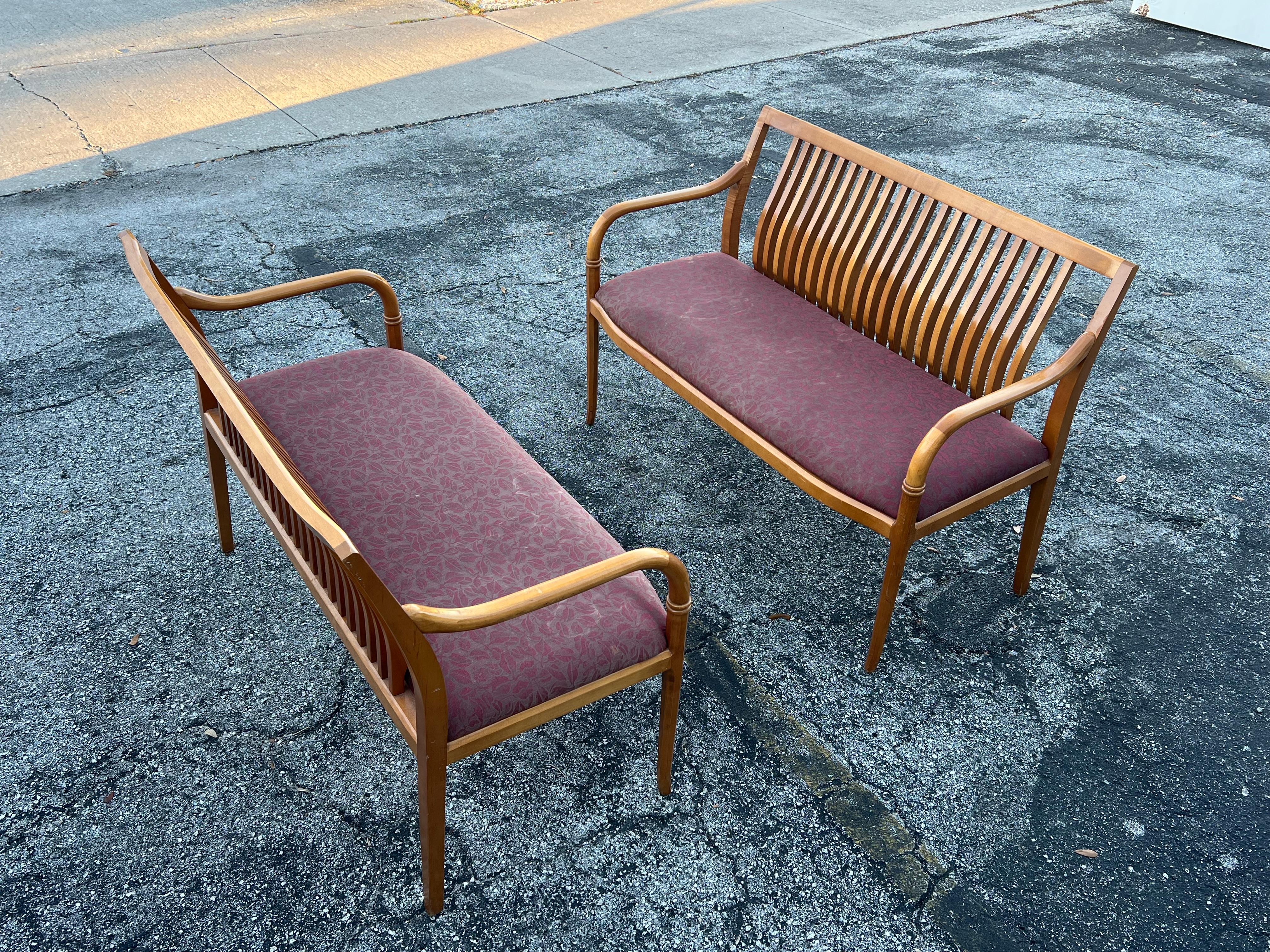 Mid-Century Modern A Pair Of Custom Maple Benches By Paoli ca' 1980's For Sale
