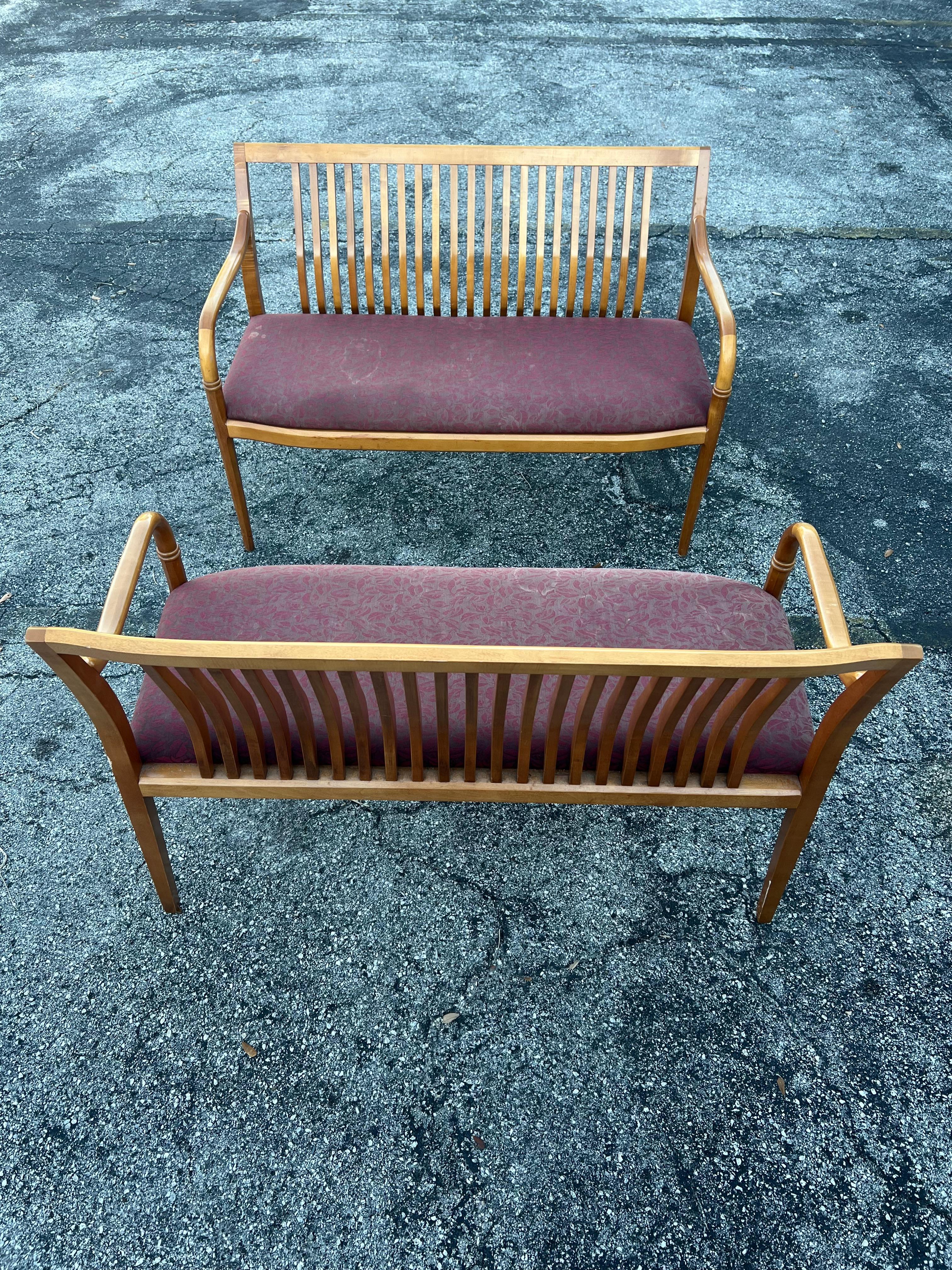 A Pair Of Custom Maple Benches By Paoli ca' 1980's For Sale 3