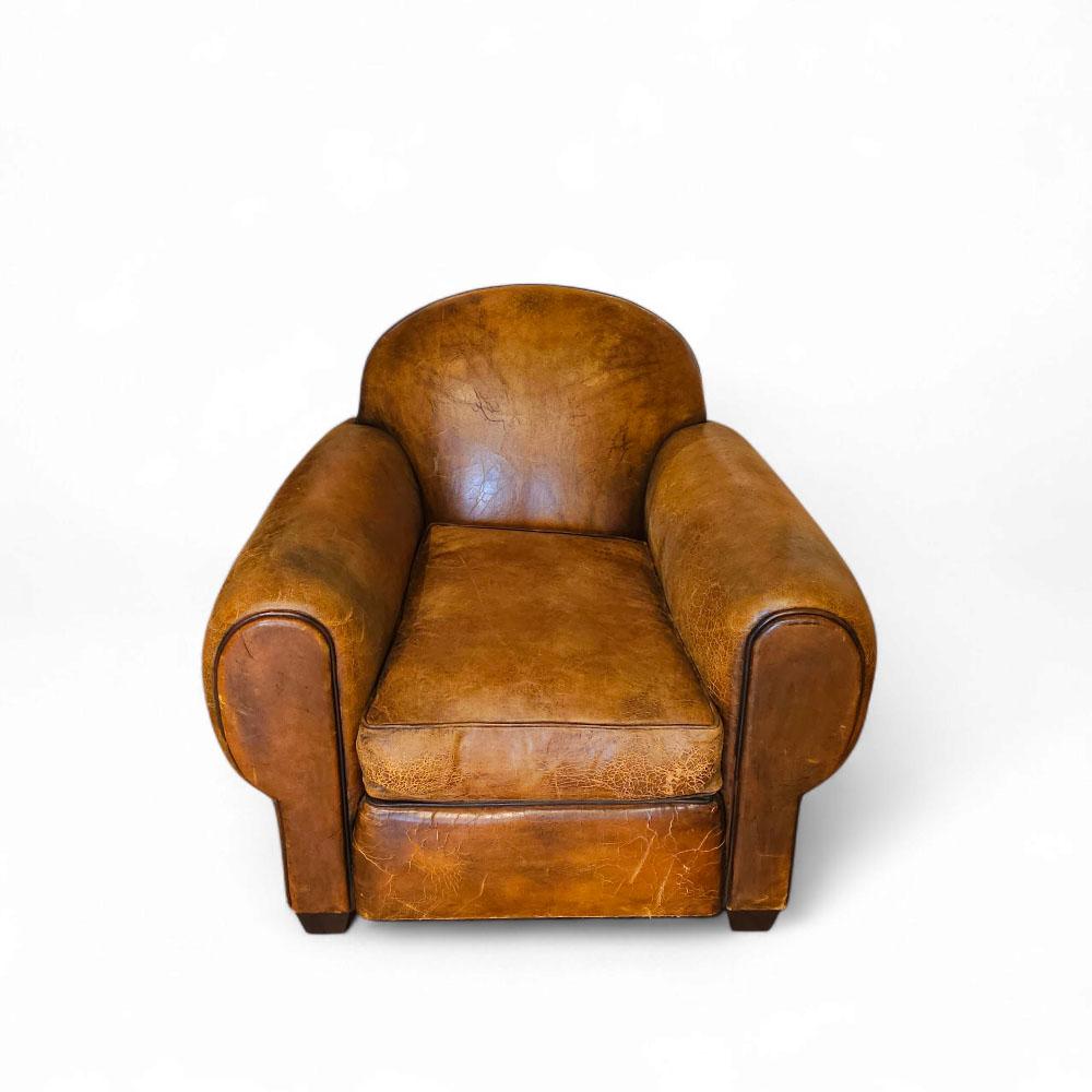 American A Pair of Custom Normandy Club Chairs Attributed to Jean de Merry, 20th C. For Sale