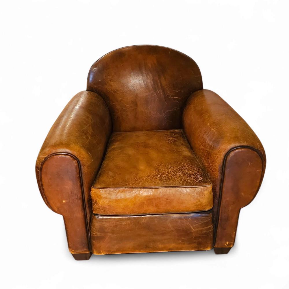 A Pair of Custom Normandy Club Chairs Attributed to Jean de Merry, 20th C. In Good Condition For Sale In Philadelphia, PA