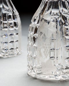 A Pair Of Cut And Engraved Victorian Decanters