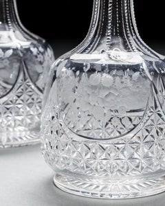 A Pair Of Cut & Engraved Water Carafes