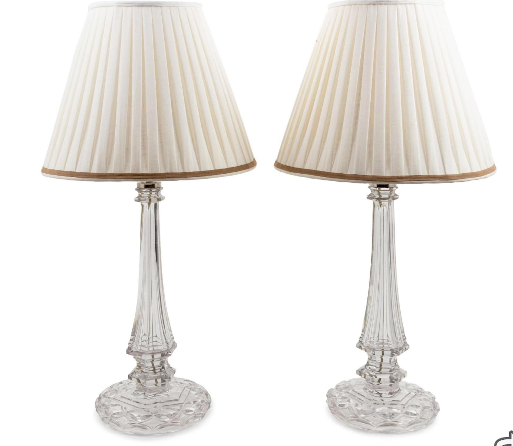Regency Pair of Cut Glass Lamps 19th Century, Property of an Important Collection For Sale