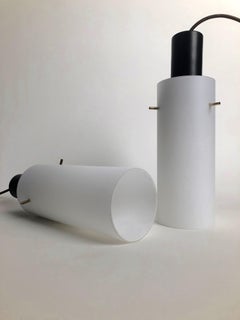 Pair of Cylindrical Hanging Pendant Lights from West, Made in Austria, 1970s