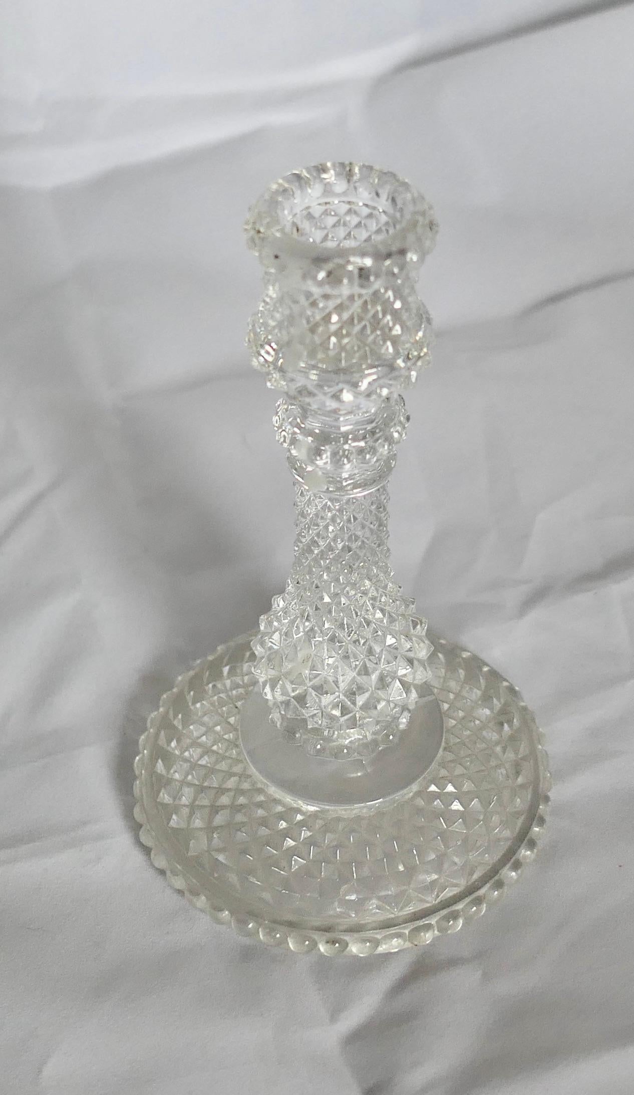 Belle Époque A Pair of Dainty Baccarat Crystal Zenith Candlesticks  A Lovely Pair of Table Ca For Sale