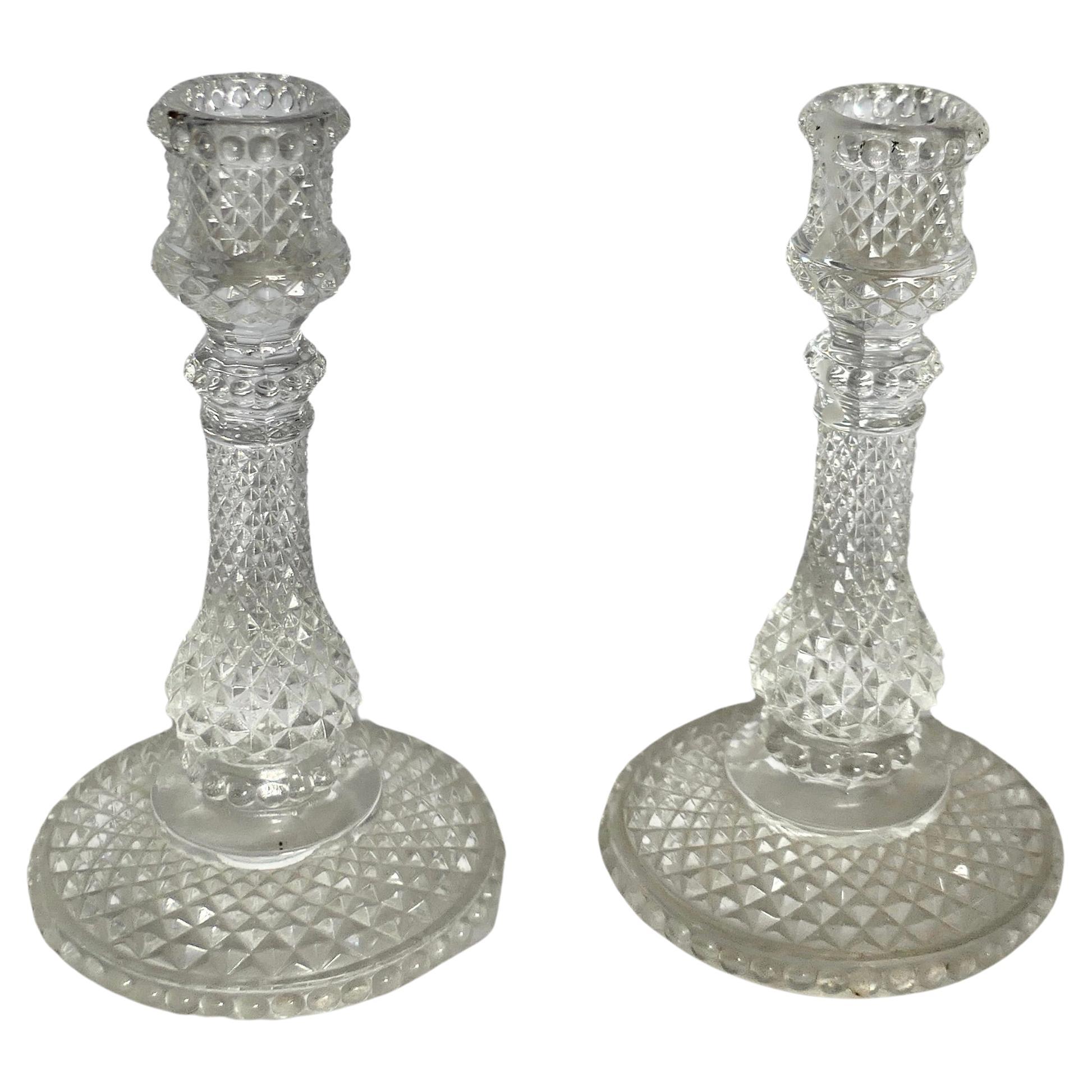 A Pair of Dainty Baccarat Crystal Zenith Candlesticks  A Lovely Pair of Table Ca For Sale