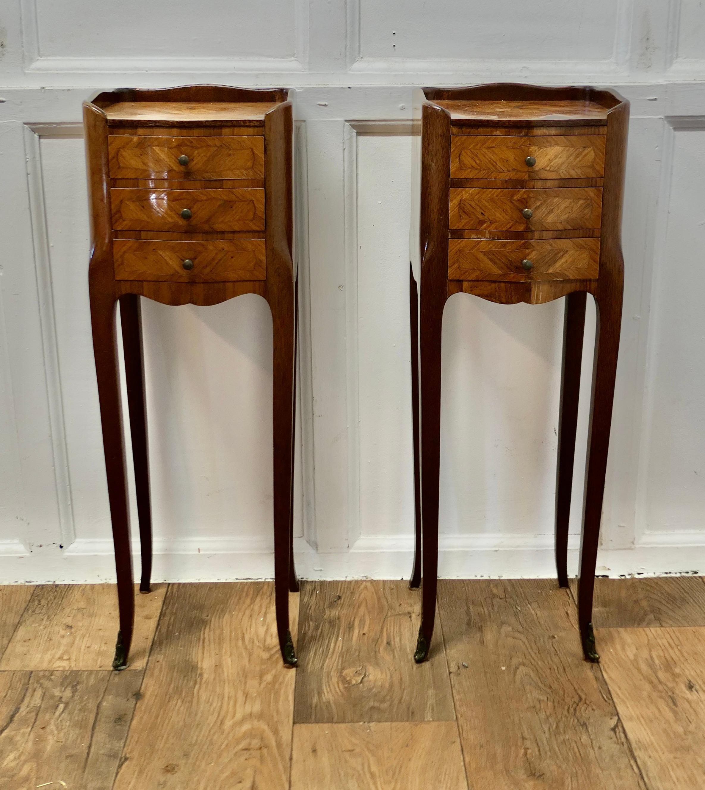 French Provincial A Pair of Dainty French Four Drawer Side Cabinets    For Sale