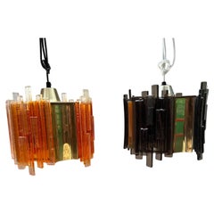 Ein Paar dänische 1960er Pendelleuchten von Claus Bolby