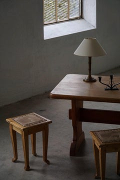 A Pair of Danish Antique Pine Stools, Late 19th Century
