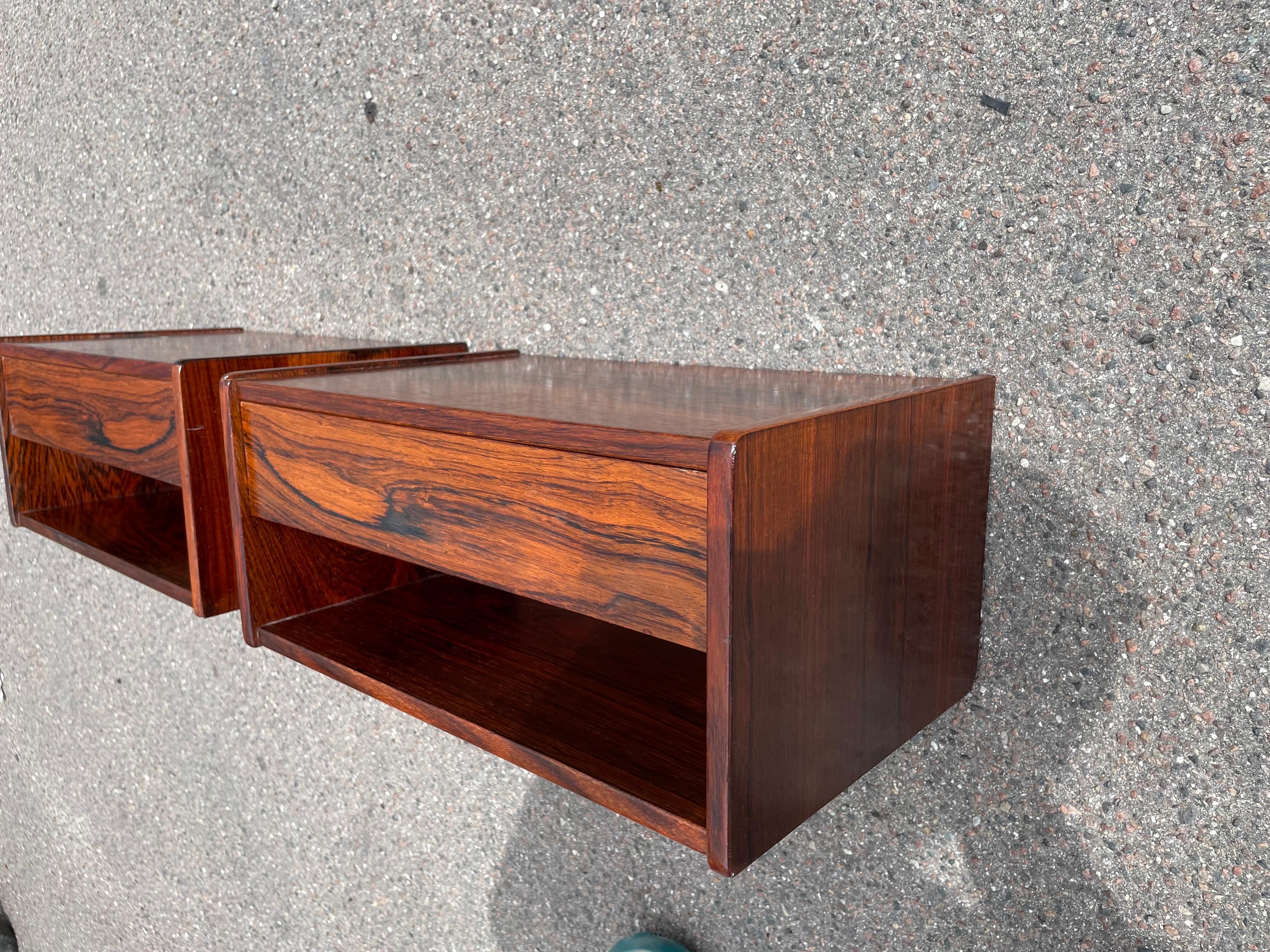 A pair of Danish designed floating bedside tables from the 1960´s 1